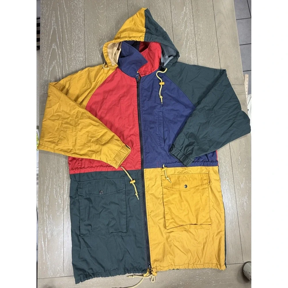 World Top Class Jacket Mens Large XL Multicolor Colorblock Hooded Parka Full Zip